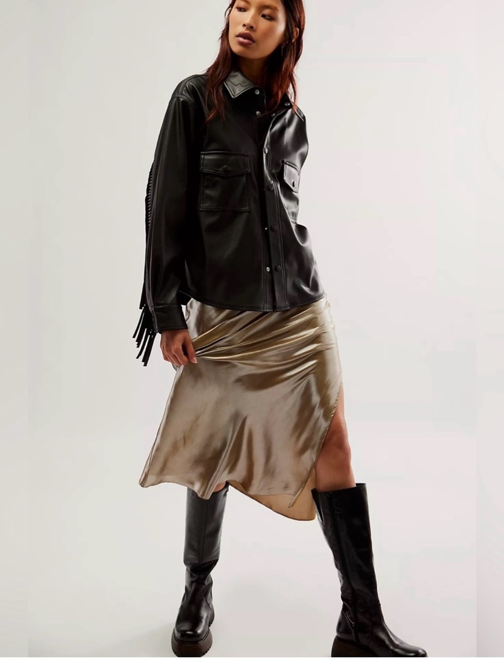 Free People Drop Everything Half Slip Skirt – Viper – XS